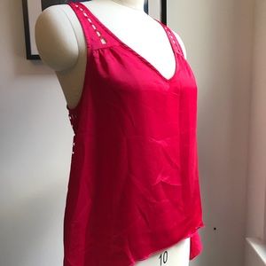 Laser Cut Tank Top with Deep V